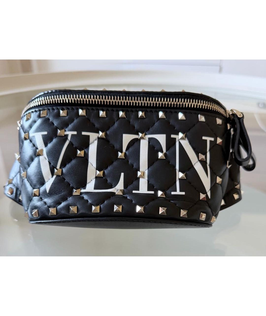 VALENTINO Черная кожаная поясная сумка, фото 8