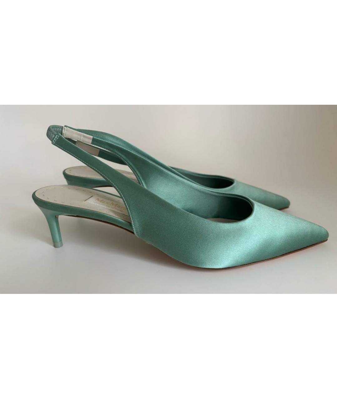 MAX MARA Бирюзовые текстильные туфли, фото 9