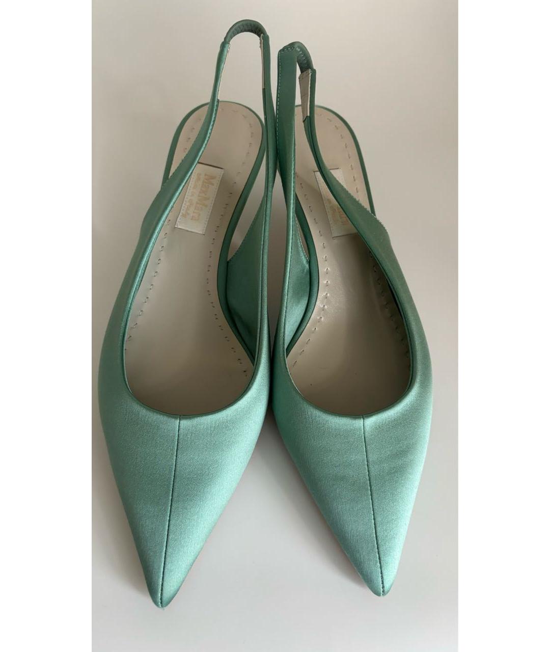 MAX MARA Бирюзовые текстильные туфли, фото 2