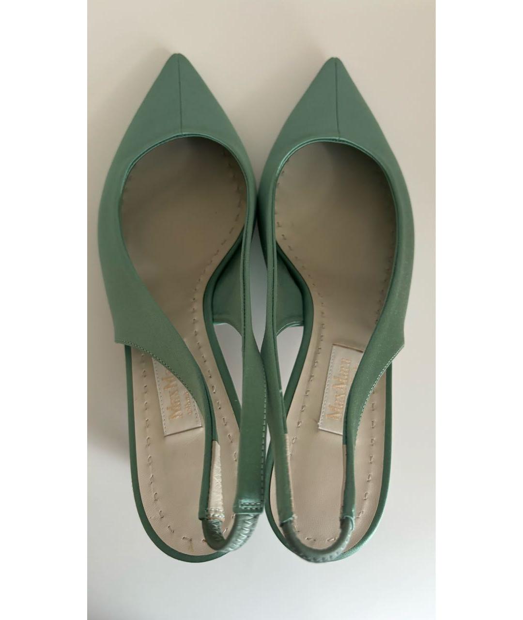 MAX MARA Бирюзовые текстильные туфли, фото 3