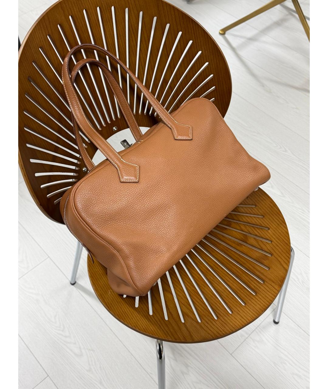 HERMES Коричневая кожаная сумка тоут, фото 4