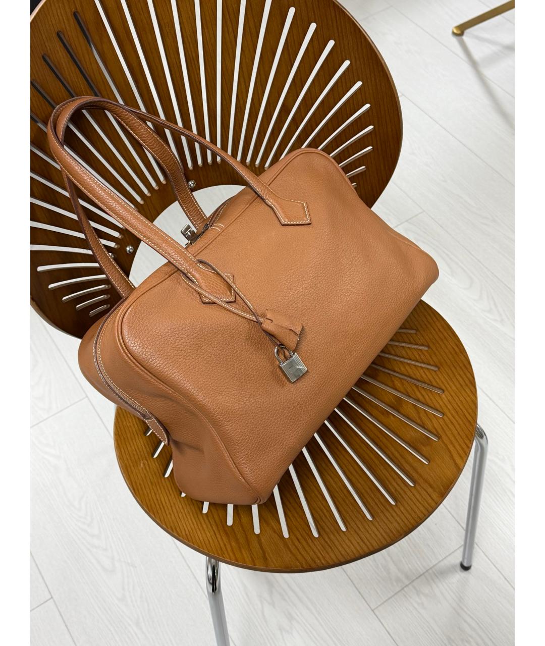 HERMES Коричневая кожаная сумка тоут, фото 3