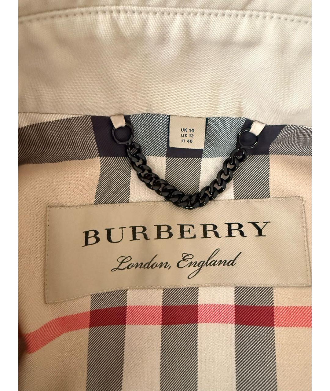 BURBERRY Бежевый вискозный тренч/плащ, фото 6
