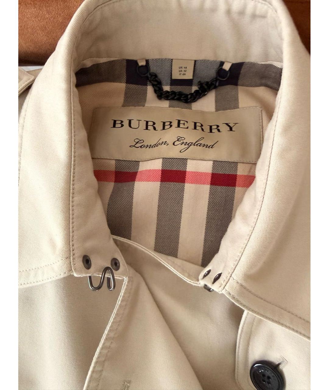 BURBERRY Бежевый вискозный тренч/плащ, фото 3