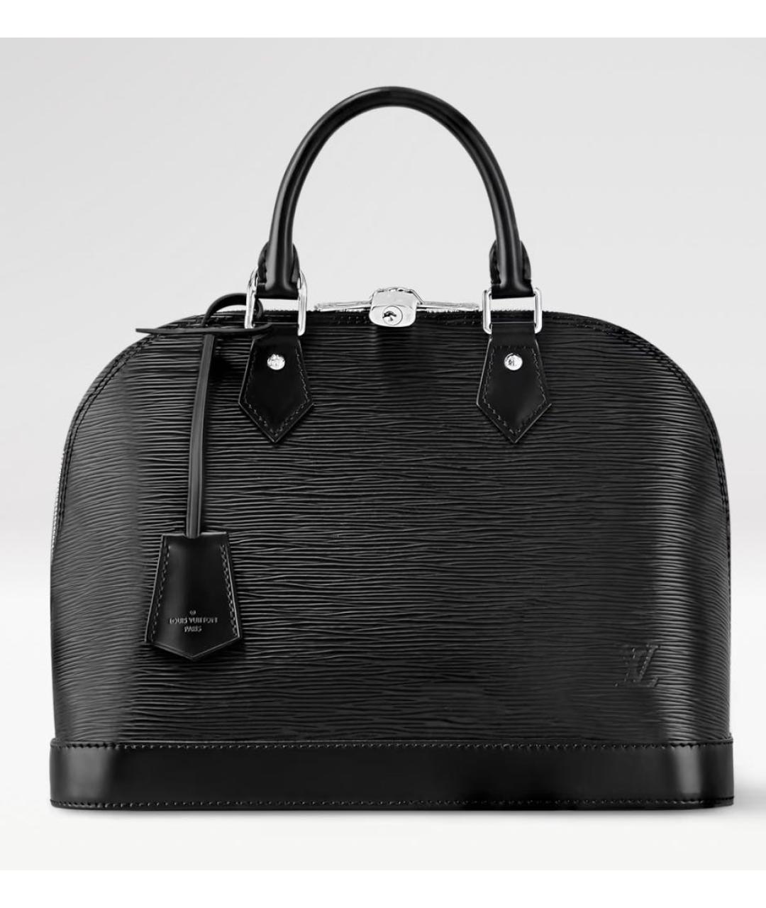 LOUIS VUITTON Черная кожаная сумка с короткими ручками, фото 9