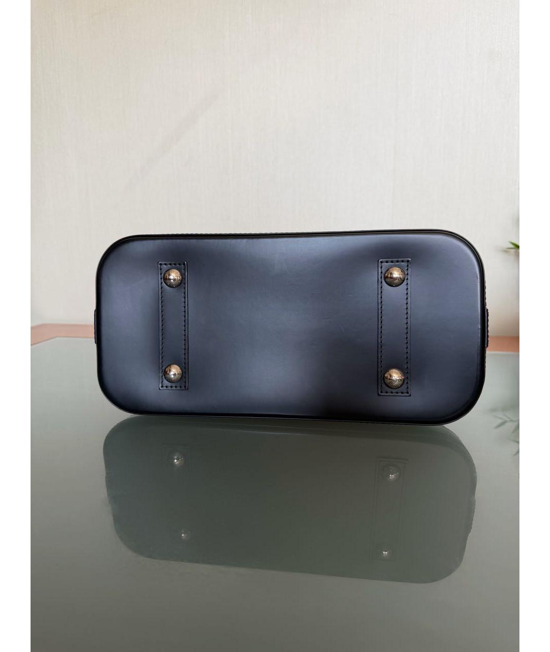 LOUIS VUITTON Черная кожаная сумка с короткими ручками, фото 5