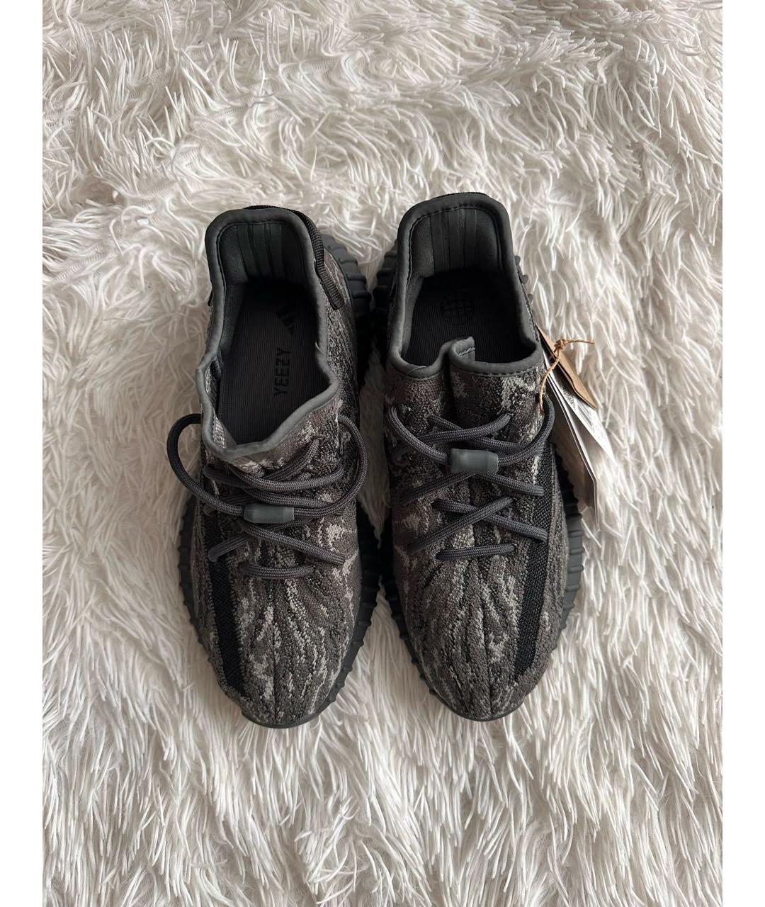ADIDAS YEEZY Серые текстильные низкие кроссовки / кеды, фото 2