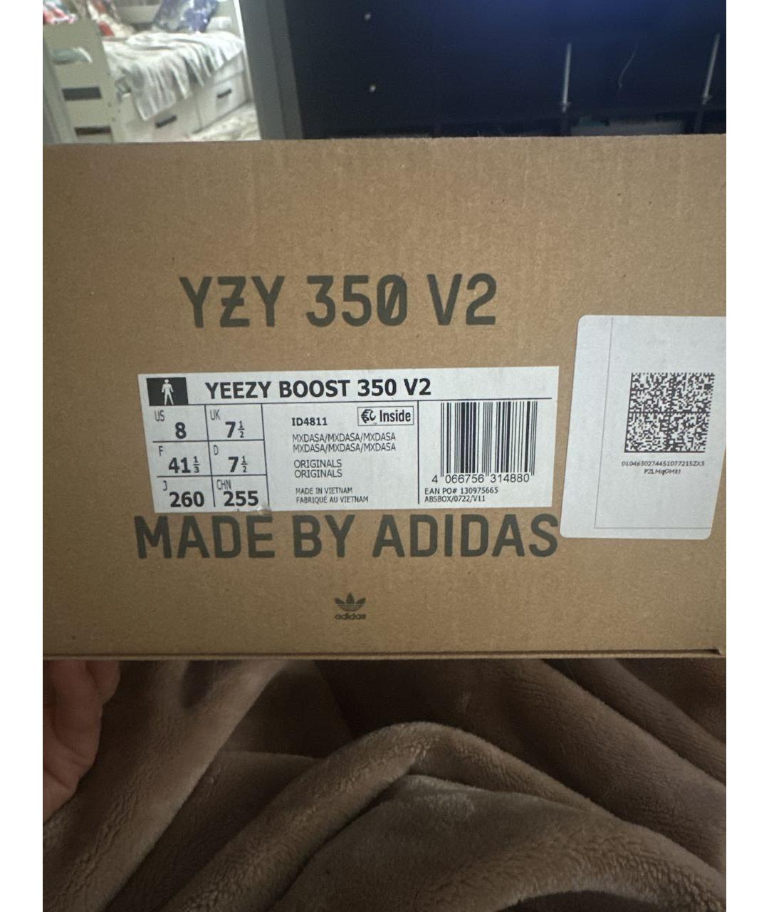 ADIDAS YEEZY Серые текстильные низкие кроссовки / кеды, фото 8
