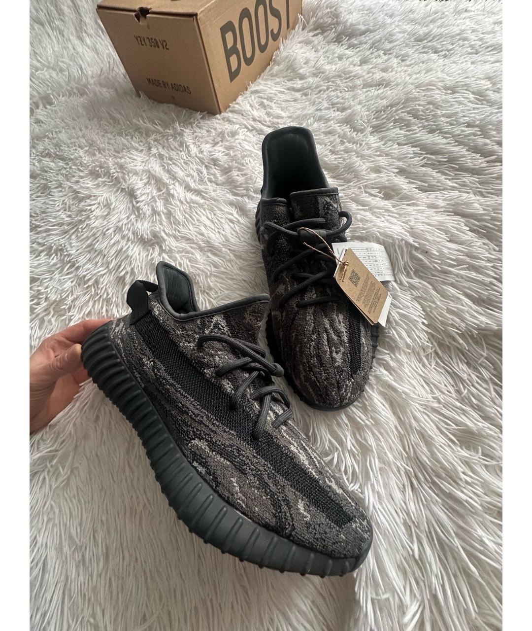 ADIDAS YEEZY Серые текстильные низкие кроссовки / кеды, фото 7