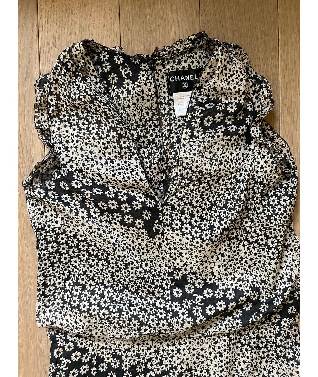CHANEL Черное хлопковое повседневное платье, фото 3