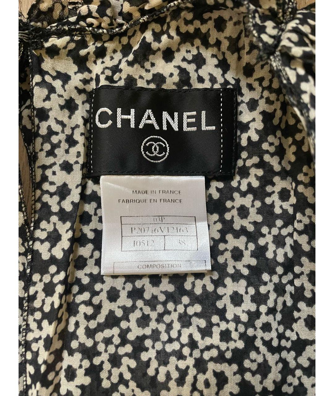 CHANEL Черное хлопковое повседневное платье, фото 5