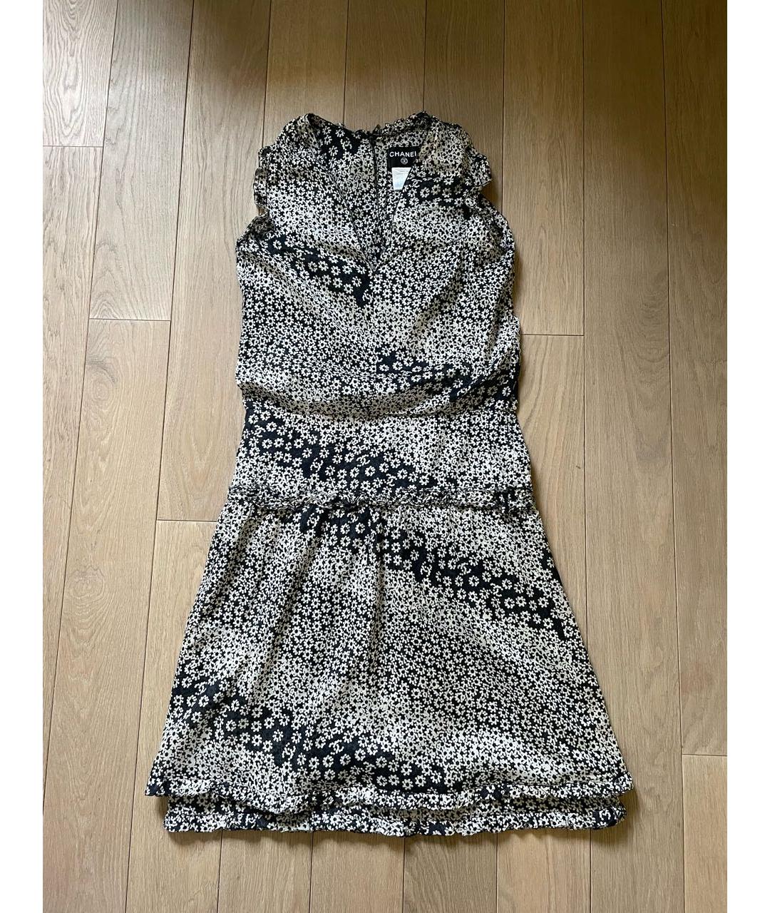 CHANEL Черное хлопковое повседневное платье, фото 6