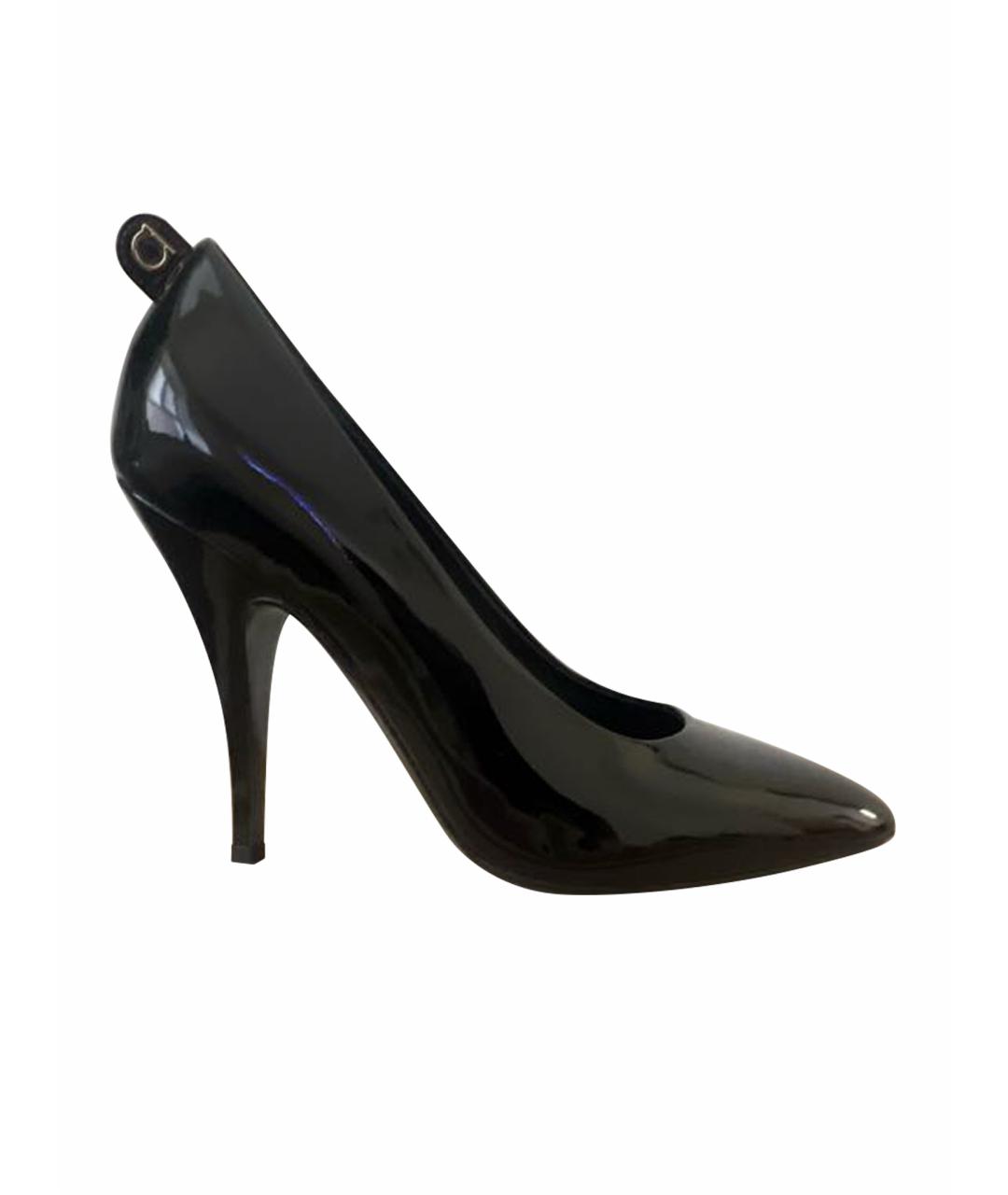 FERRAGAMO Черные туфли из лакированной кожи, фото 1