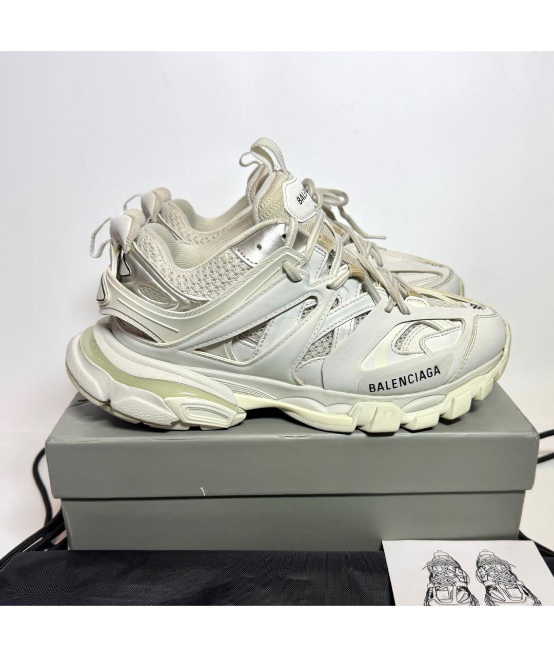 BALENCIAGA Белые кожаные кроссовки, фото 9