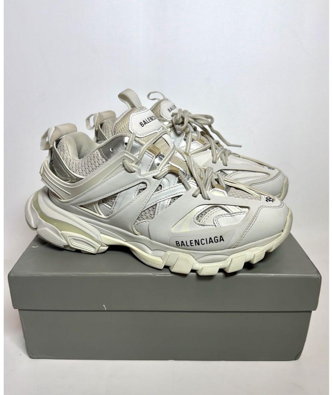 BALENCIAGA Белые кожаные кроссовки, фото 7
