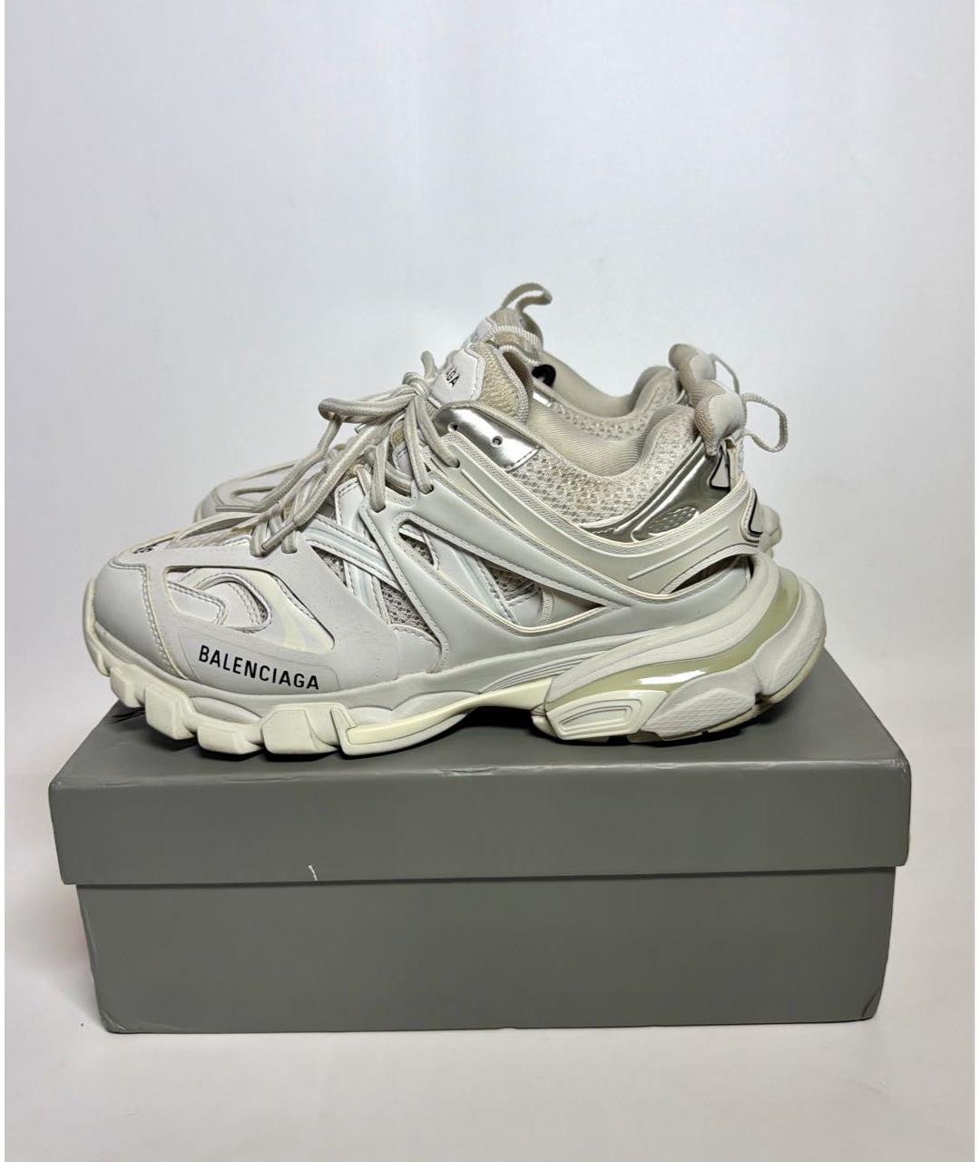 BALENCIAGA Белые кожаные кроссовки, фото 6