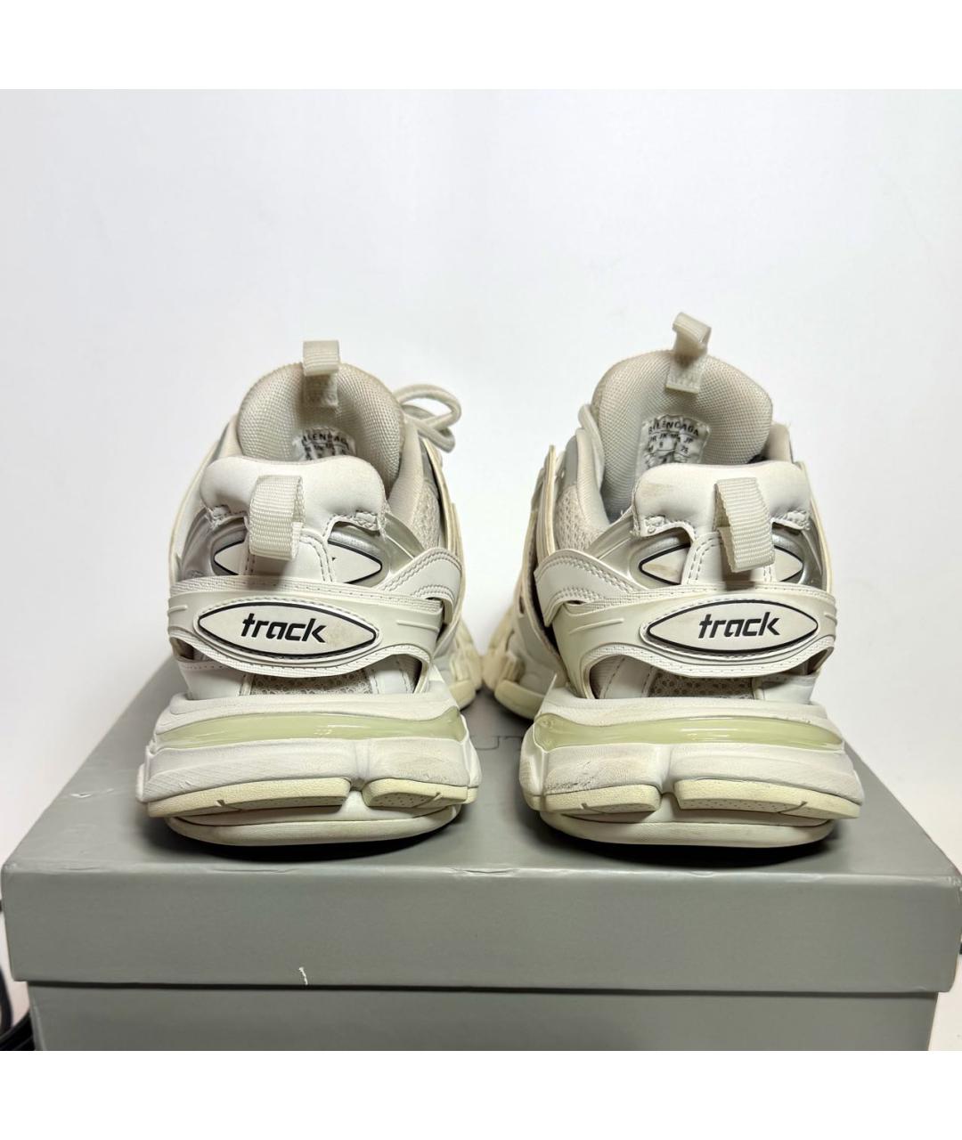 BALENCIAGA Белые кожаные кроссовки, фото 4