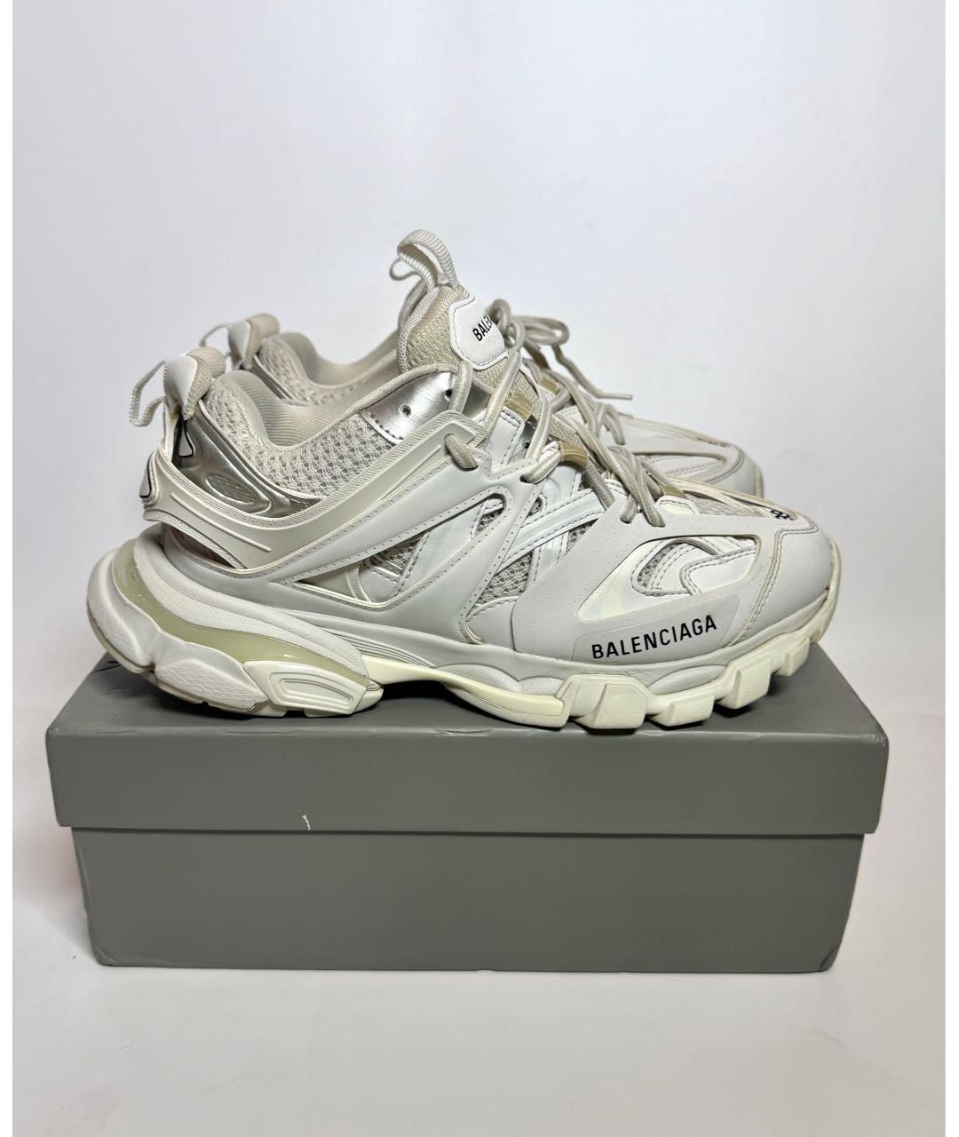 BALENCIAGA Белые кожаные кроссовки, фото 5
