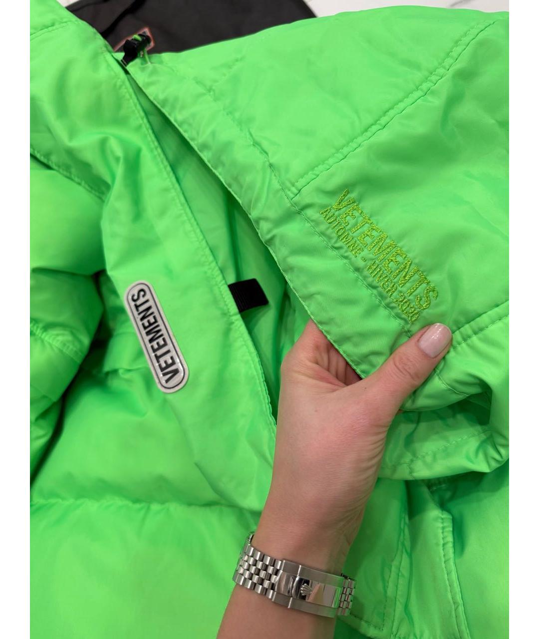 VETEMENTS Зеленый пуховик, фото 4