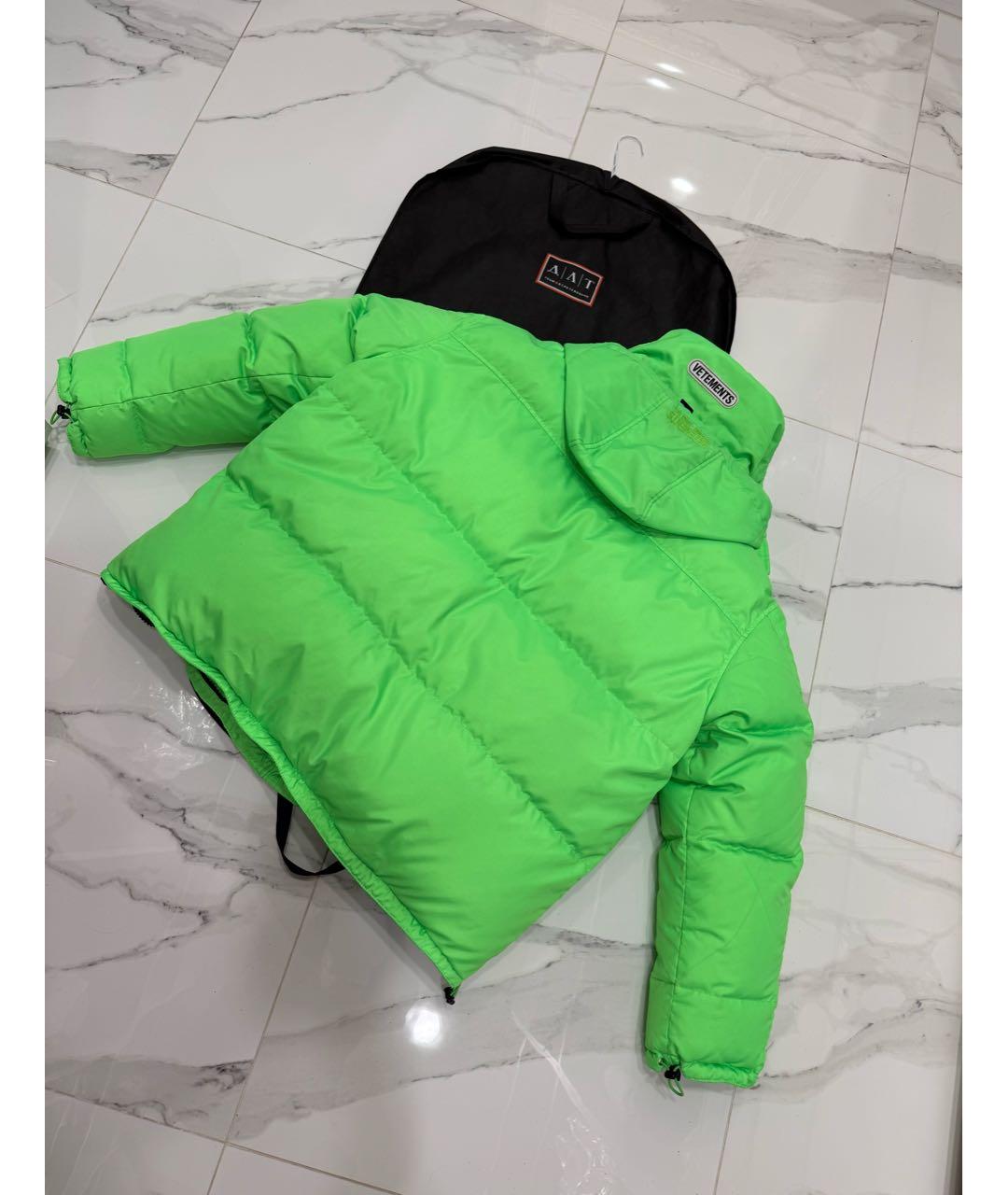 VETEMENTS Зеленый пуховик, фото 2