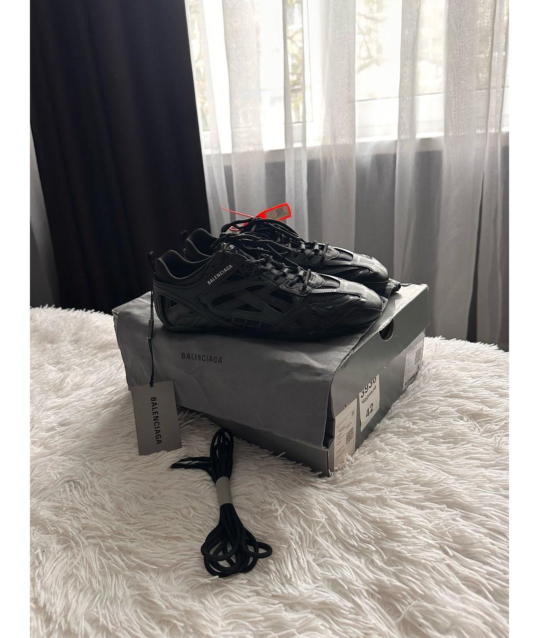BALENCIAGA Черные текстильные низкие кроссовки / кеды, фото 8