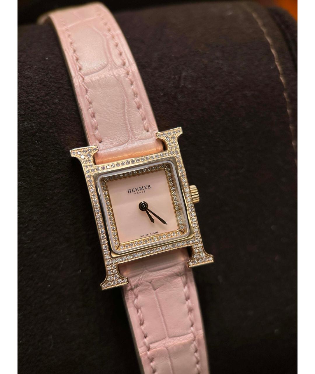 HERMES Розовые часы из розового золота, фото 4