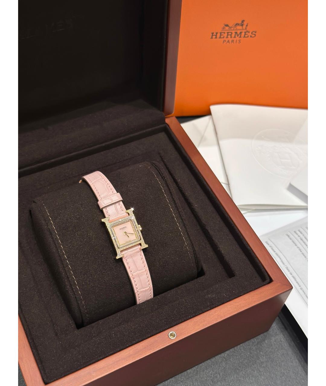 HERMES Розовые часы из розового золота, фото 6