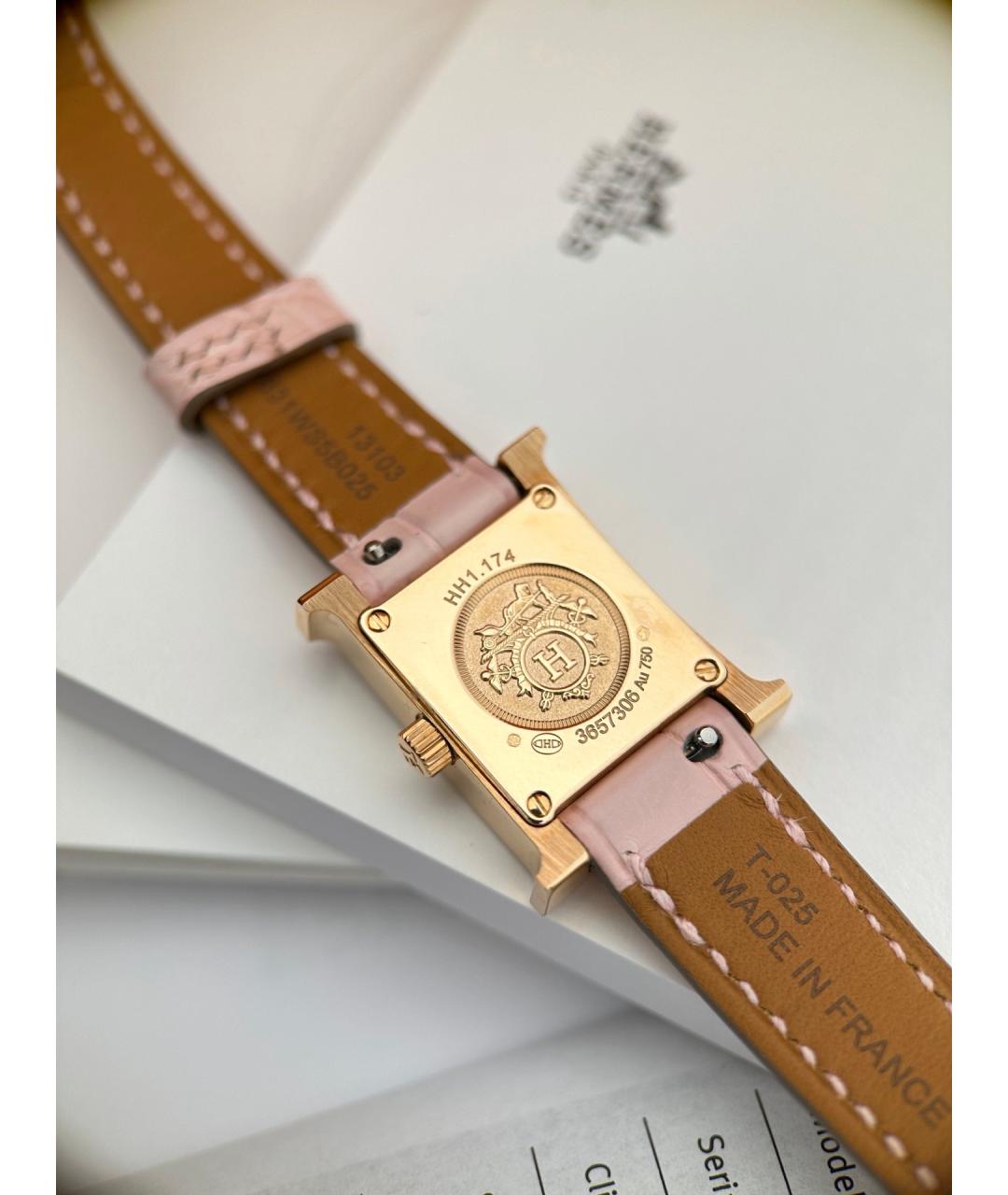 HERMES Розовые часы из розового золота, фото 5