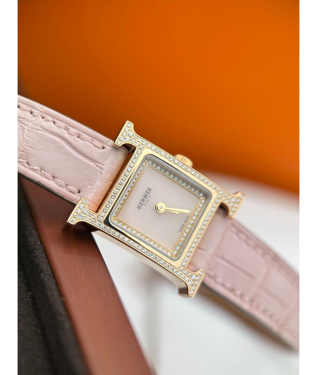 HERMES Розовые часы из розового золота, фото 2