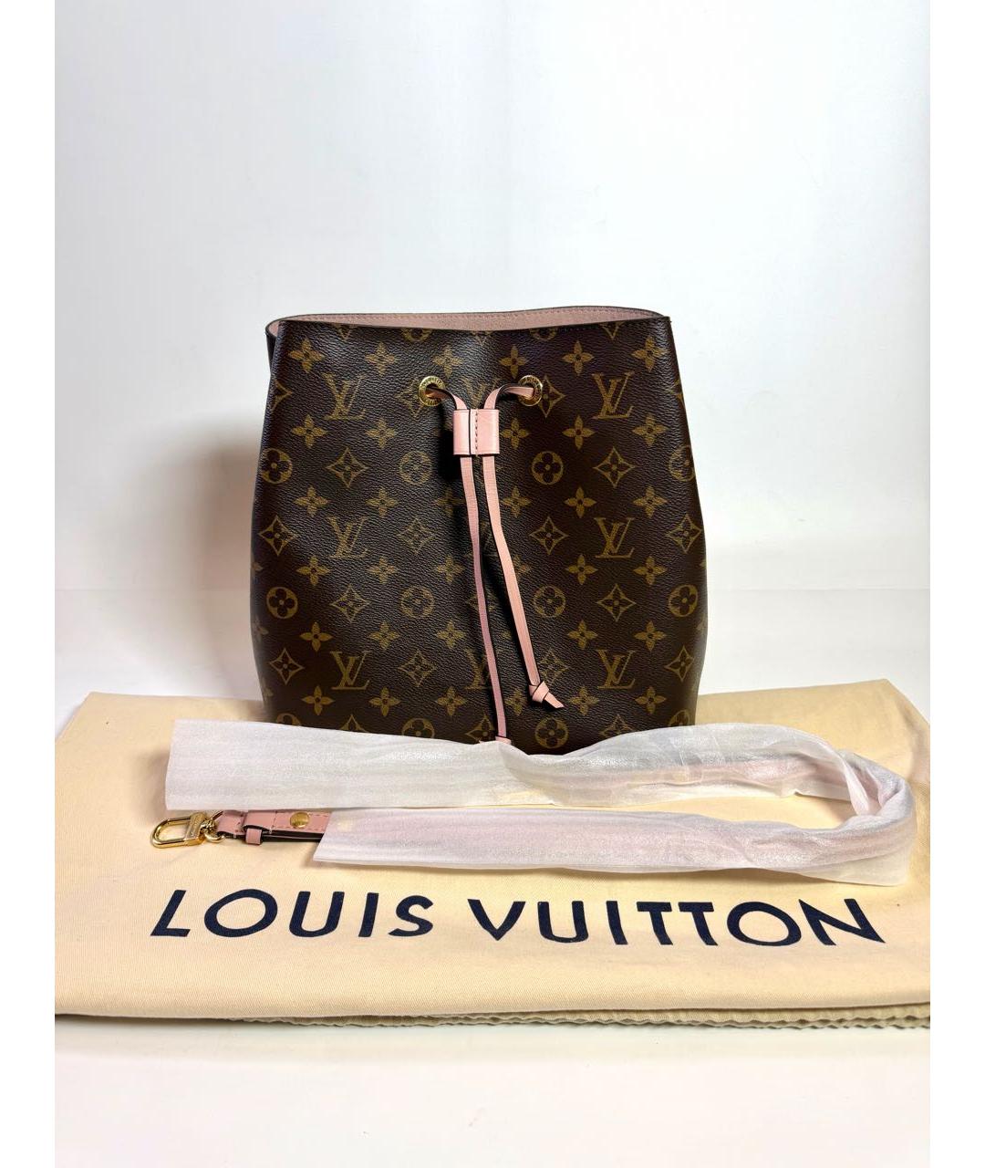 LOUIS VUITTON Коричневая кожаная сумка через плечо, фото 3