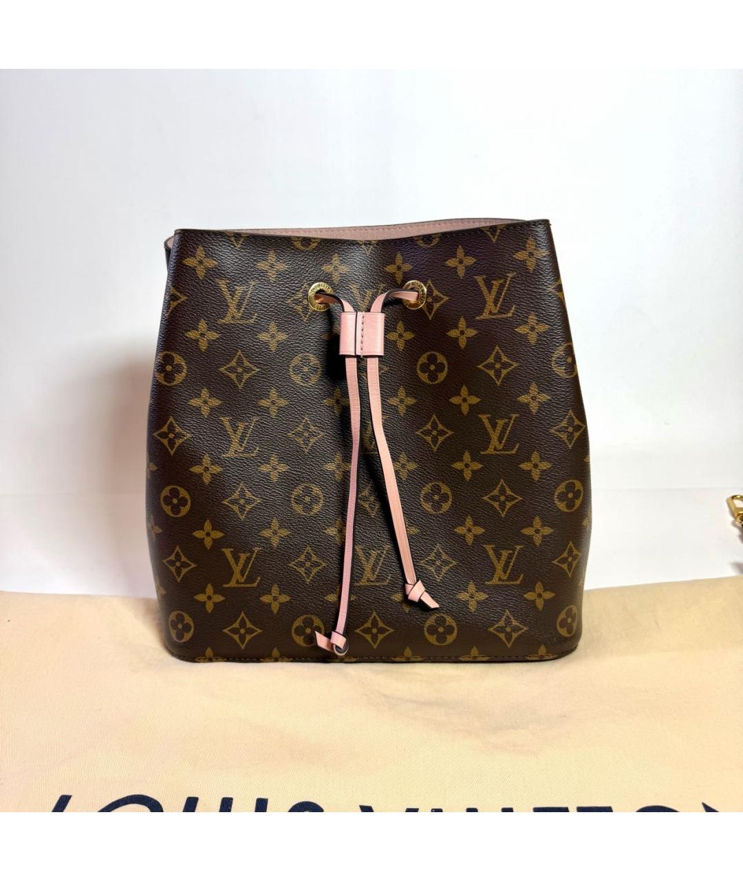 LOUIS VUITTON Коричневая кожаная сумка через плечо, фото 7