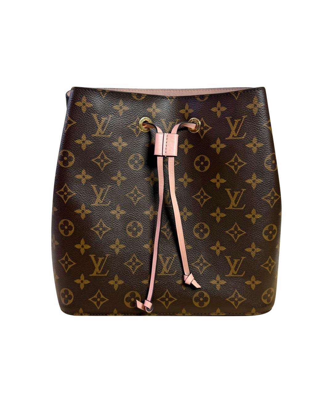 LOUIS VUITTON Коричневая кожаная сумка через плечо, фото 1