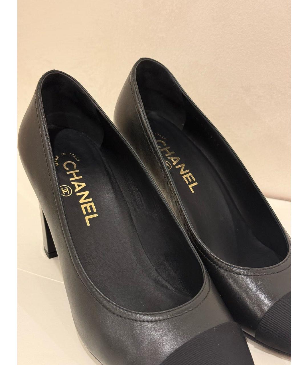 CHANEL Черные кожаные туфли, фото 3