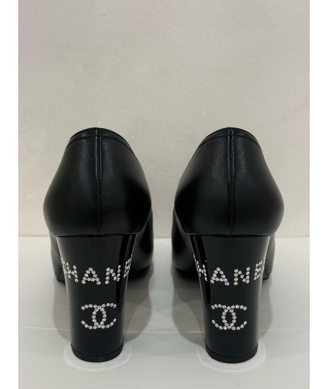 CHANEL Черные кожаные туфли, фото 4