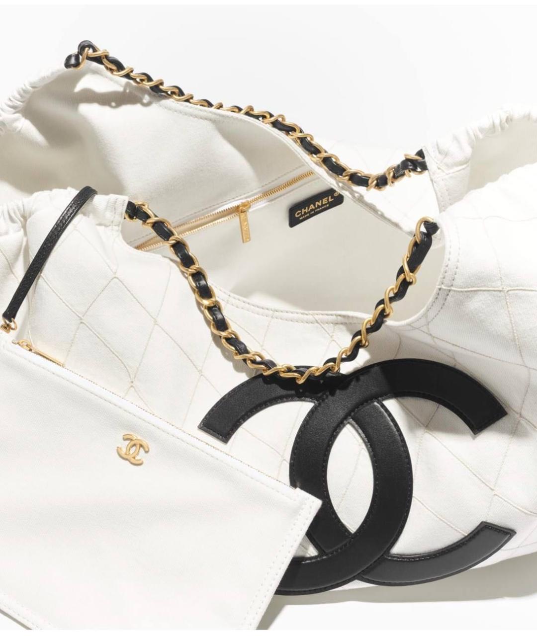 CHANEL Белая деним сумка тоут, фото 4