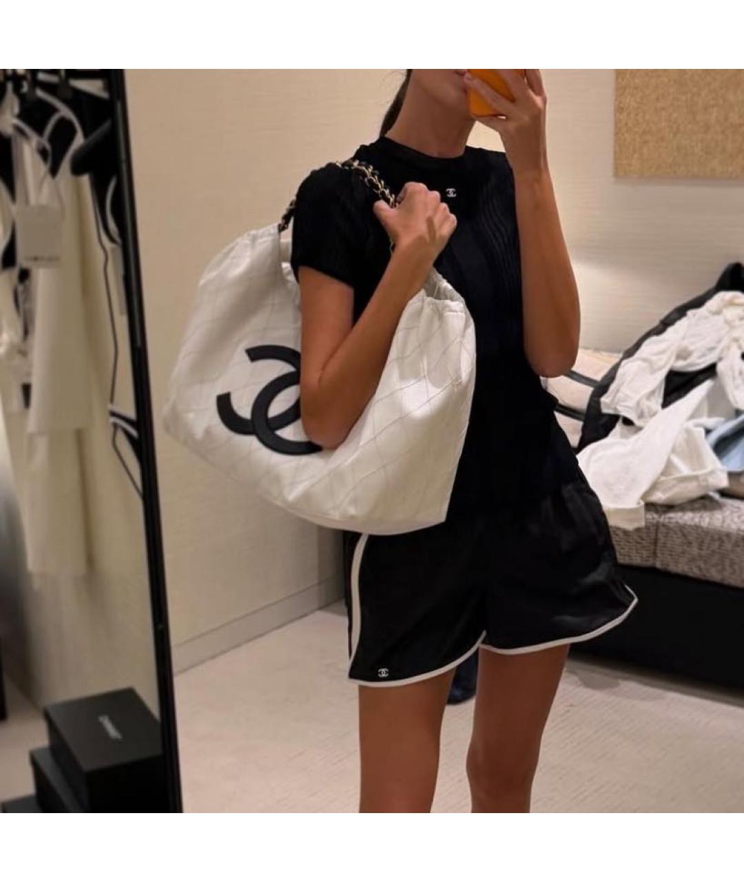 CHANEL Белая деним сумка тоут, фото 5