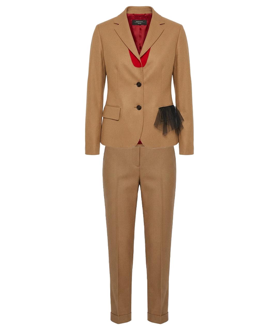 WEEKEND MAX MARA Бежевый шерстяной костюм с брюками, фото 1