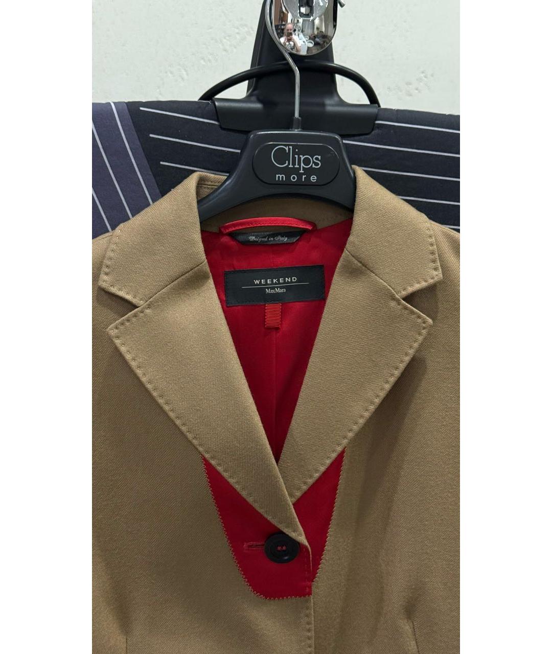 WEEKEND MAX MARA Бежевый шерстяной костюм с брюками, фото 4