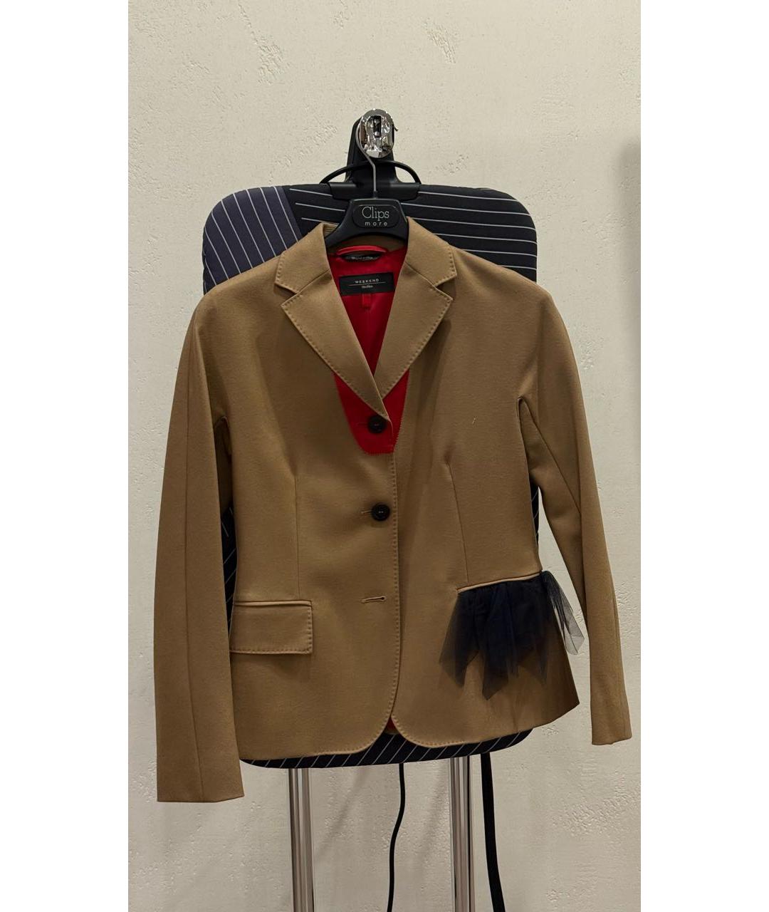 WEEKEND MAX MARA Бежевый шерстяной костюм с брюками, фото 8