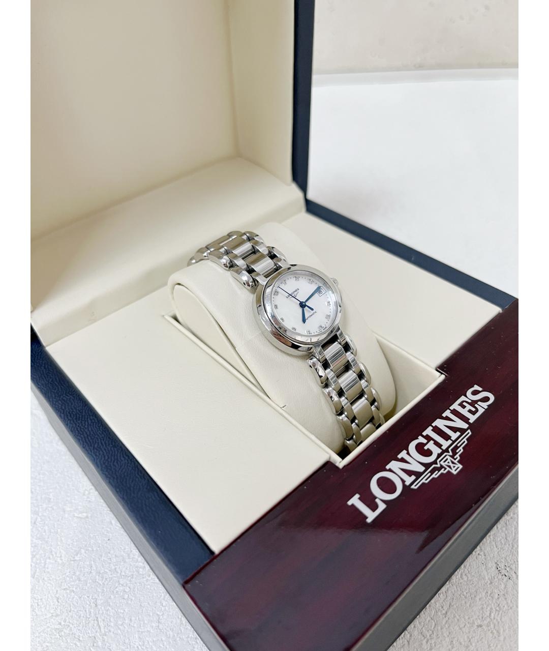 LONGINES Белые металлические часы, фото 2