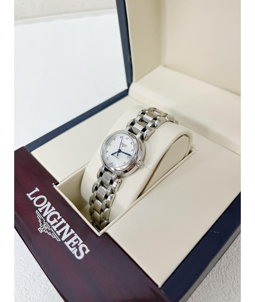 LONGINES Белые металлические часы, фото 3