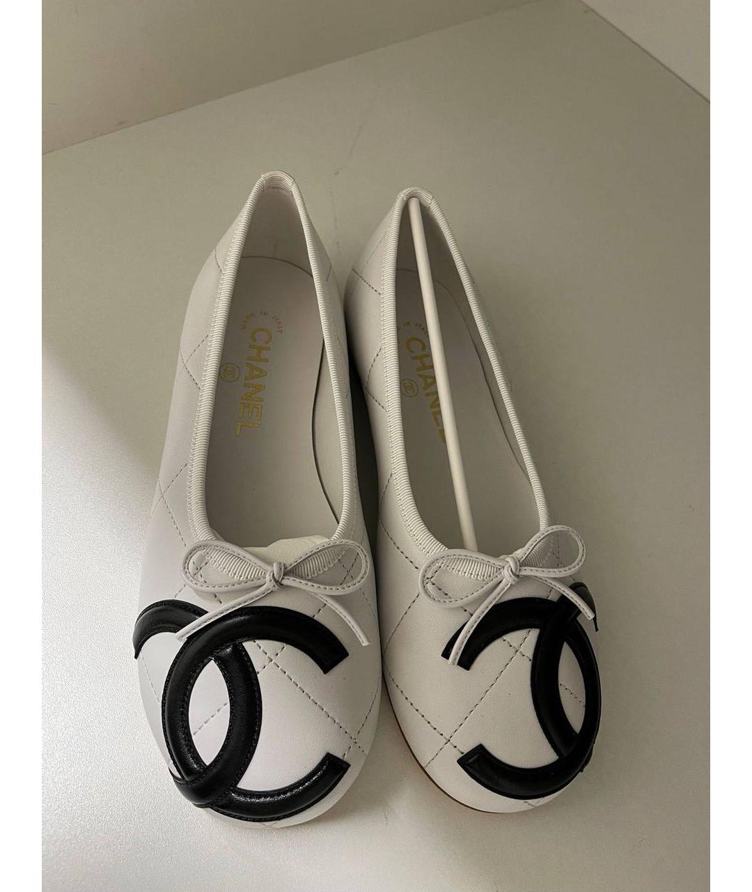 CHANEL Белые кожаные балетки, фото 7