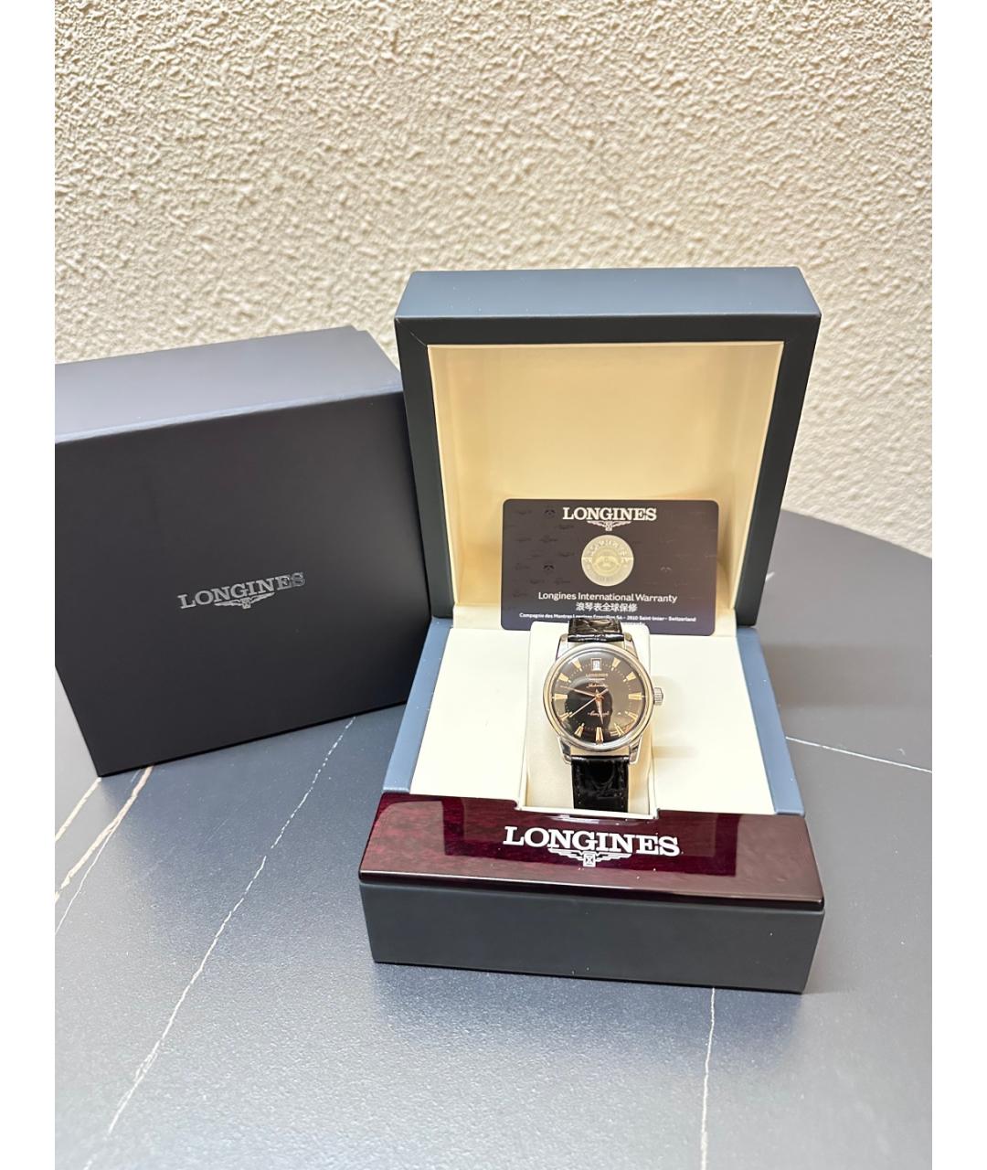 LONGINES Черные металлические часы, фото 2