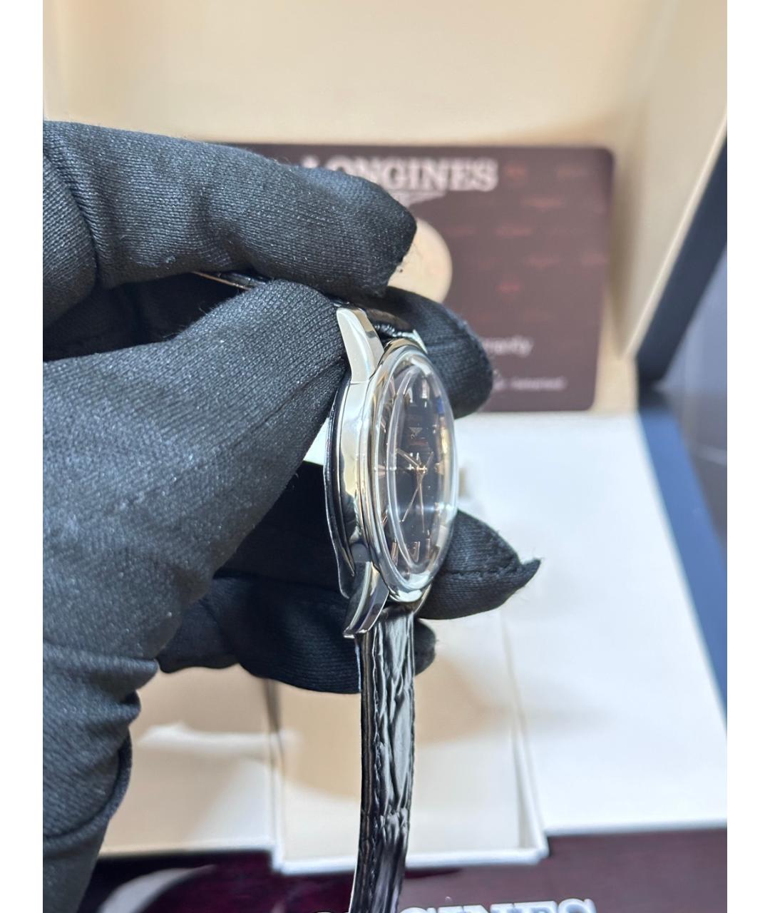 LONGINES Черные металлические часы, фото 8