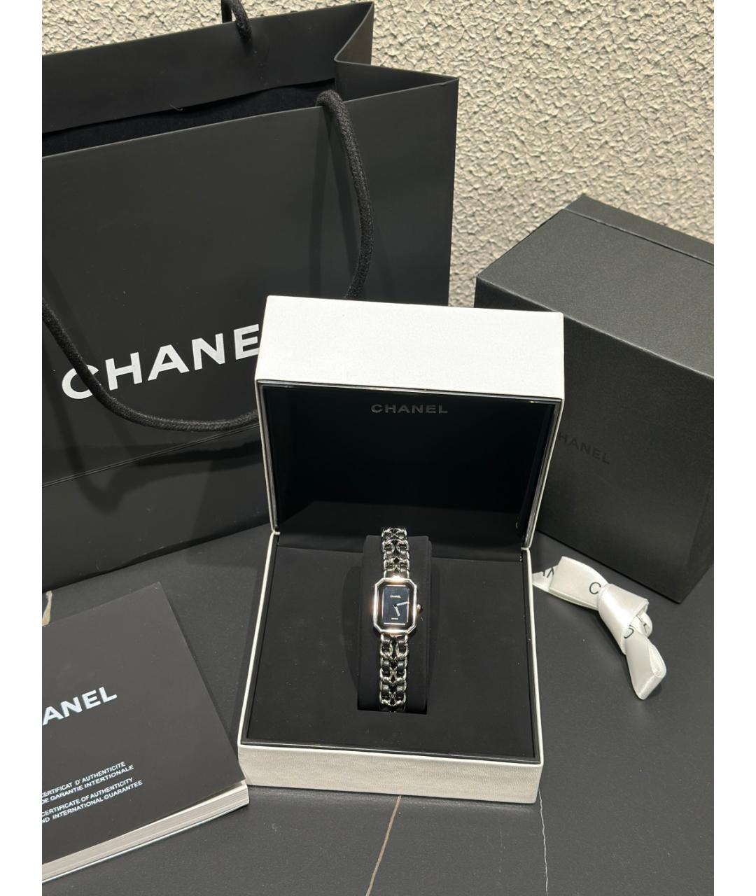 CHANEL Черные металлические часы, фото 10
