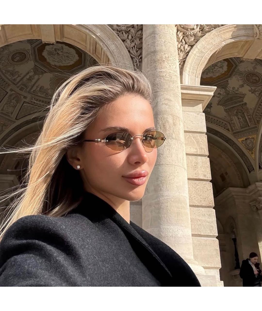 MIU MIU Желтые металлические солнцезащитные очки, фото 7
