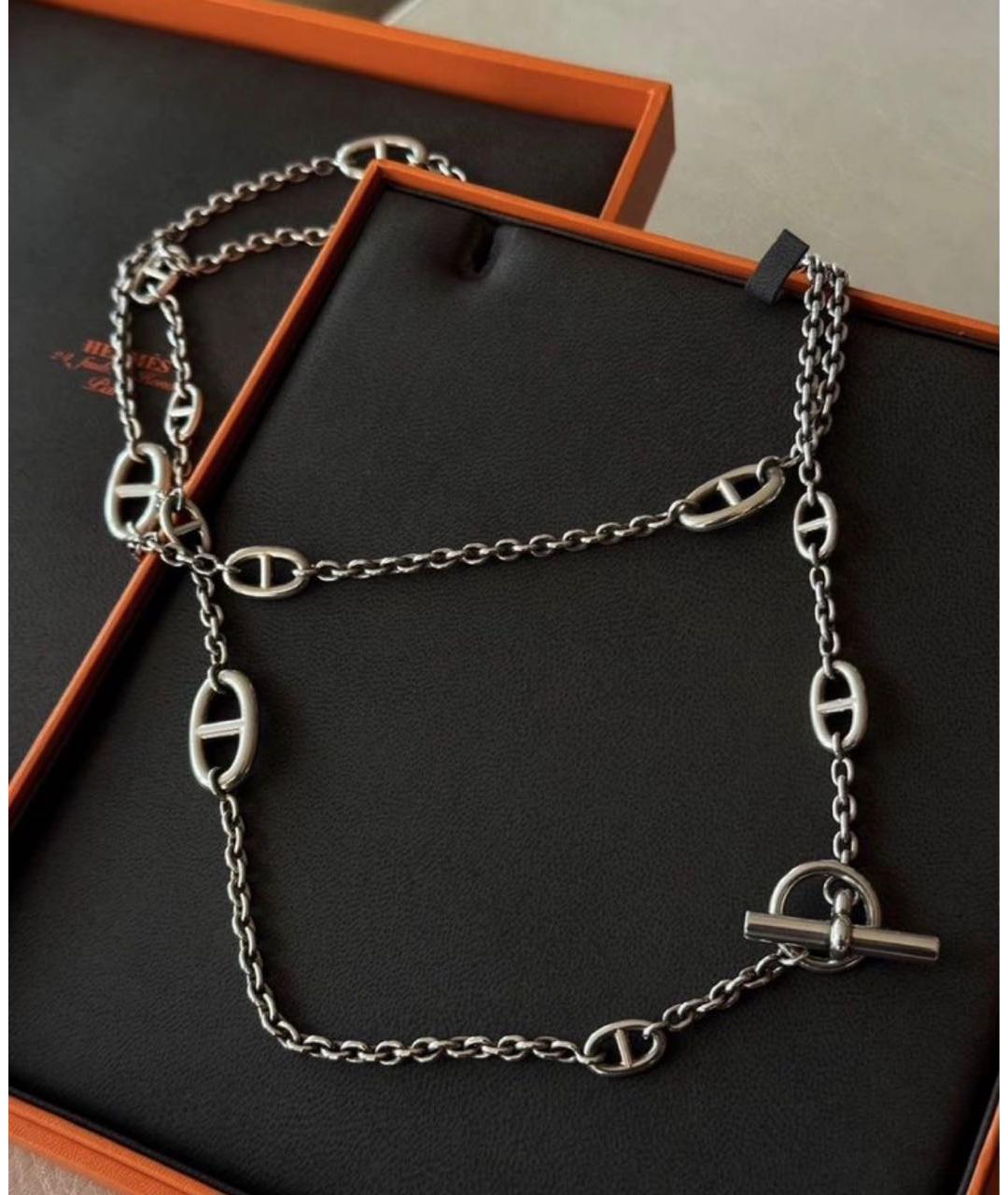 HERMES Серебряное серебряное колье, фото 2