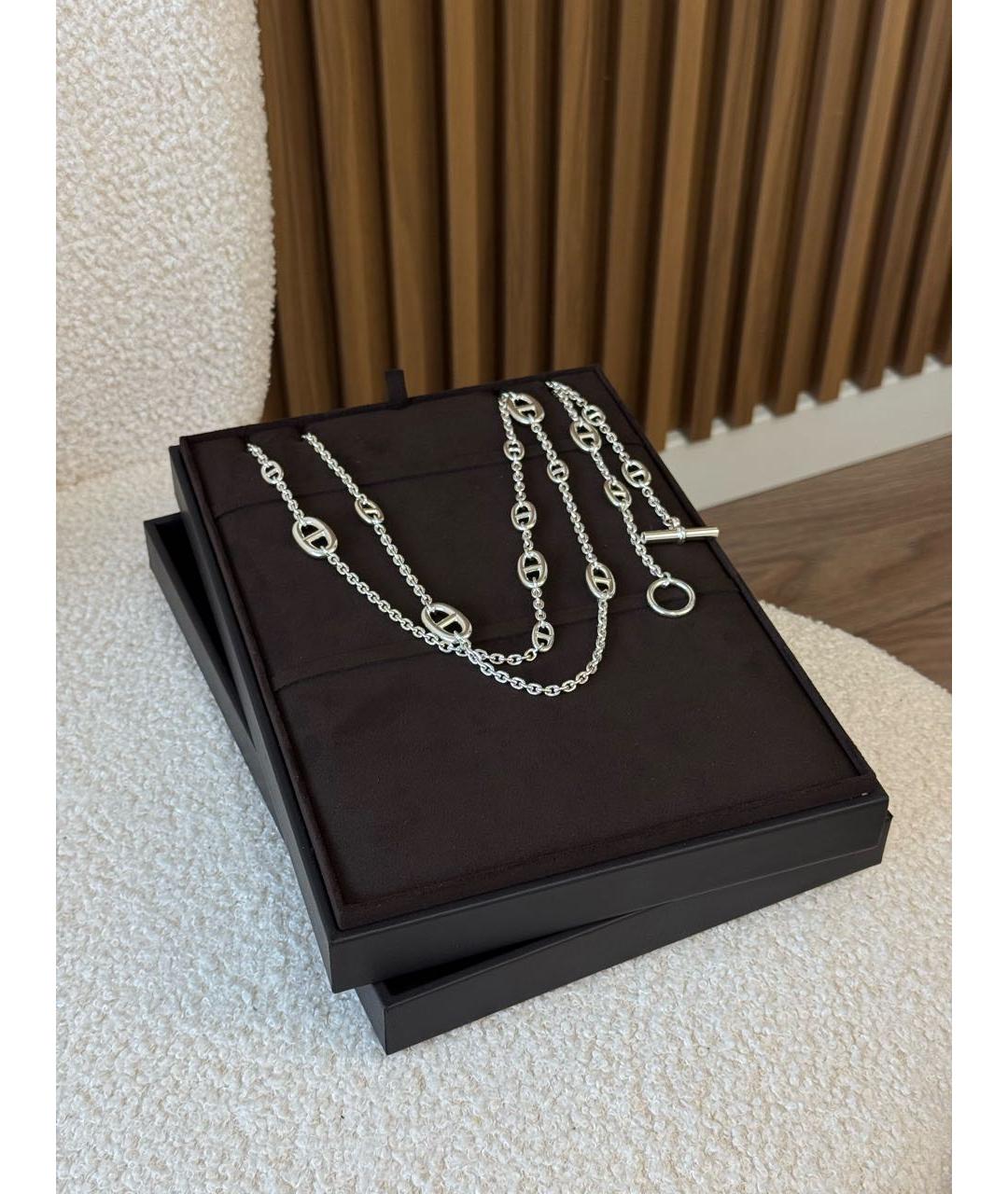 HERMES Серебряное серебряное колье, фото 3