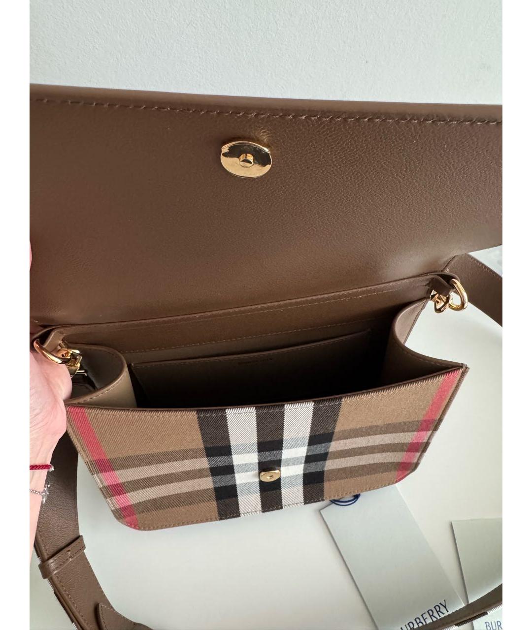 BURBERRY Коричневая кожаная сумка через плечо, фото 3