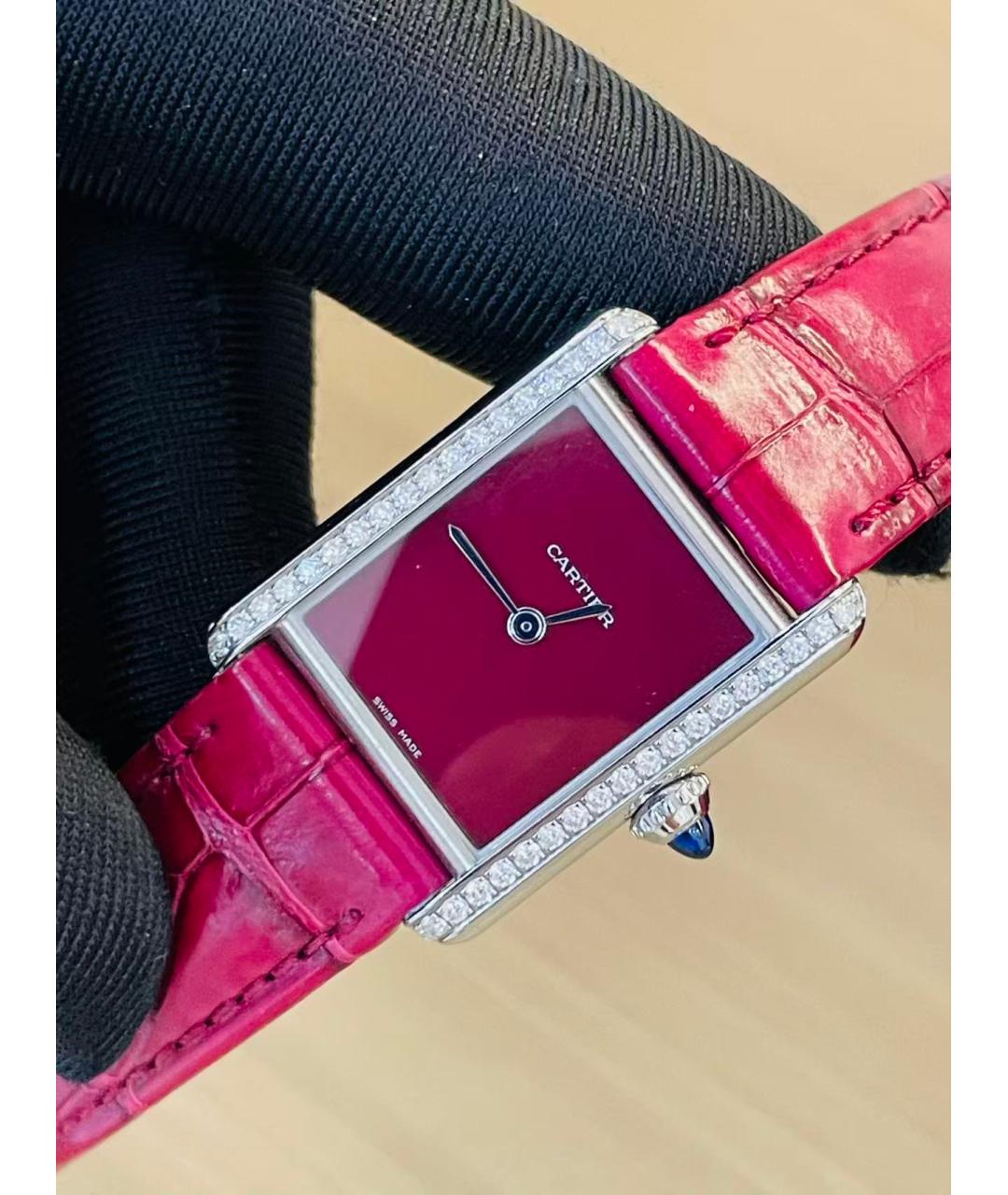 CARTIER Розовые металлические часы, фото 6